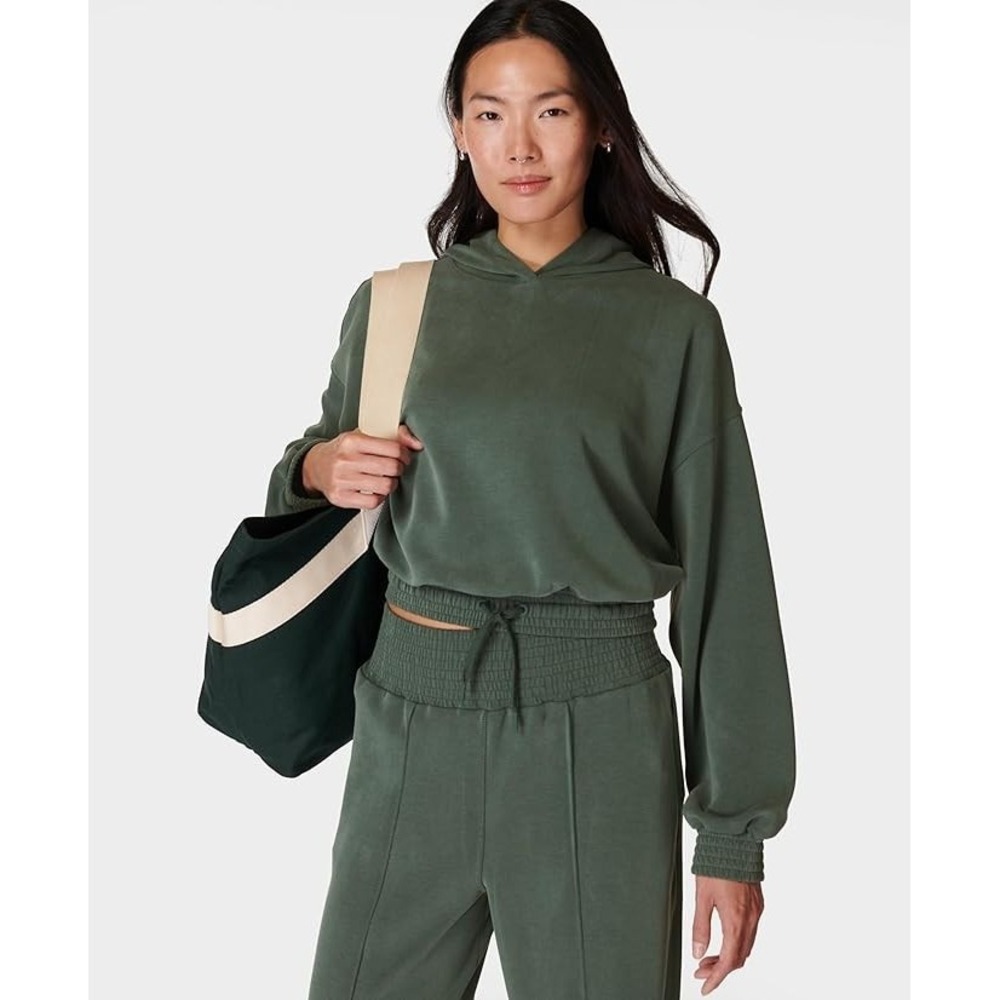 Sweaty Betty Olive Green Hooded Sweatshirt